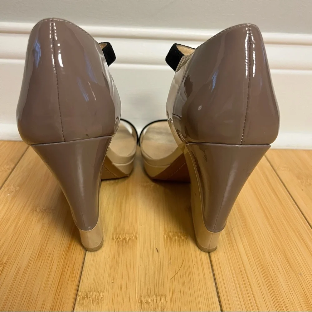Carlo Pazolini Women Tan Brown Wedge Strappy Sandals Heels Size 38/8 Formal